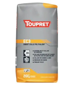 TOUPRET, ENDUIT COLLE POLYVALENT, EC3, COLORIAN, SAC ENDUIT, INTERIEUR, PRO, PROMO, PRIX PALETTE, ARNOUVILLE, GONESSE, MAGASIN PEINTURE