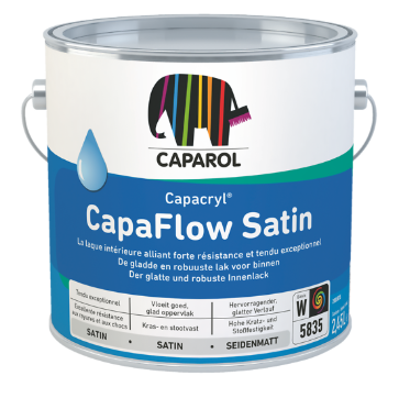 Capaflow Satin, INTERIEUR,COLORIAN, ARNOUVILLE, PARIS, GONESSE, PRO, BATIMENT, PROMO, REVETEMENT MUR, CAPAROL, LIVRAISON GRATUITE, BTP, PEINTRE, ARTISAN, QUALITE, ACRYLIQUE, FABRICATION FRANCAISE