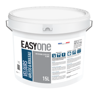 EASYONE VELOURS AIRLESS ET ROULEAU, PEINTURE, COLORIAN, ARNOUVILLE, PARIS, GONESSE, PRO, BATIMENT, PROMO, REVETEMENT MUR, CAPAROL, LIVRAISON GRATUITE, BTP, PEINTRE, ARTISAN, QUALITE, INTEIREUR, ACRYLIQUE, FABRICATION FRANCAISE