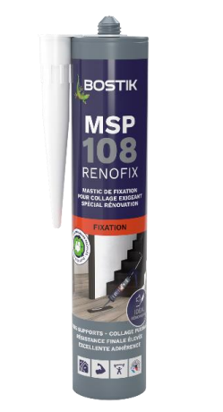 Mastic de fixation Bostik MSP 108 RENOFIX ,COLORIAN, COLLE ,ARNOUVILLE, PARIS, GONESSE, PRO, BATIMENT, LIVRAISON GRATUITE, BTP, ARTISAN, INTERIEURS, FABRICATION FRANCAISE