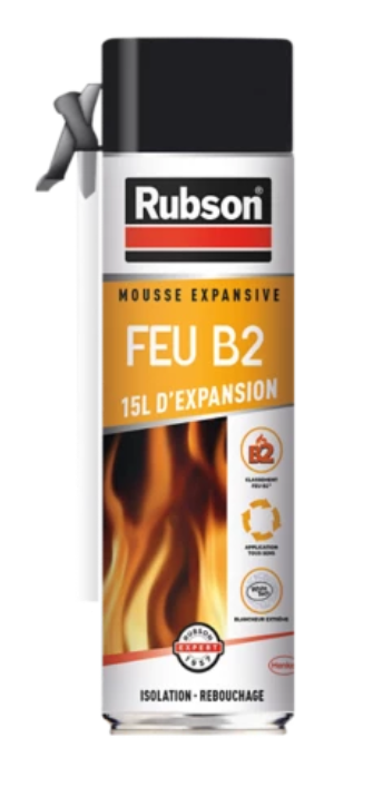 RUBSON, MOUSSE EXPANSION AEROSOL FEU, solvant, interieur, colorian, arnouville
